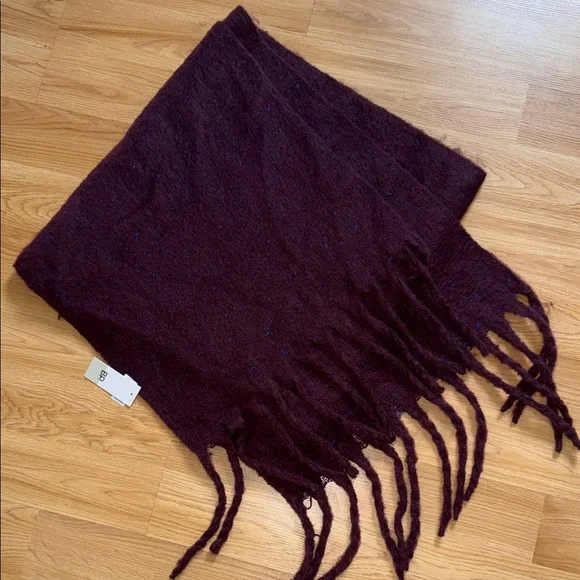 NWT BP Burgundy Fringe Scarf Warm One Size