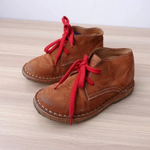 Brown Cottagecore Leather Booties Toddler Boys 13 FRAU Italian Kidcore Suede
