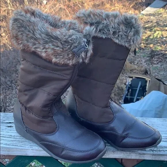 Lands end Faux Lined Winter boots Sz 5Y