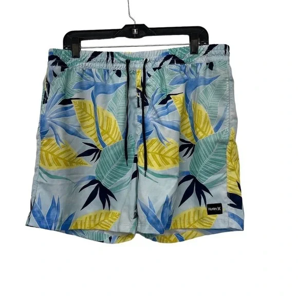 Hurley Boardshorts Mens XL Blue Bird Rock Volley Floral Linerless‎ Quickdry