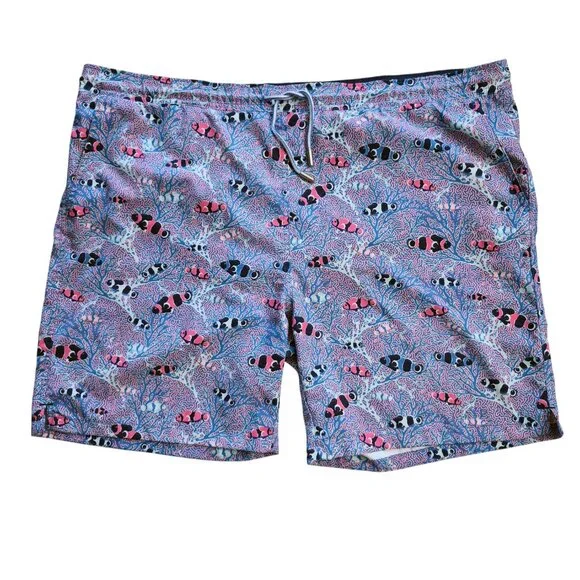 PETER MILLAR Men’s Colorful Clownfish Printed Swim Trunks Sz XL