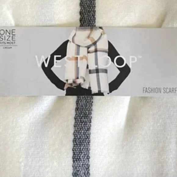 West Loop Cream Fashion Scarf New in Packaging