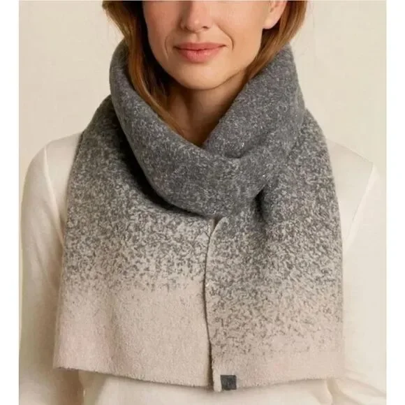 NWT Barefoot Dreams CozyChic Lite Confetti Scarf Smokey Green Fog Gray OS Gift
