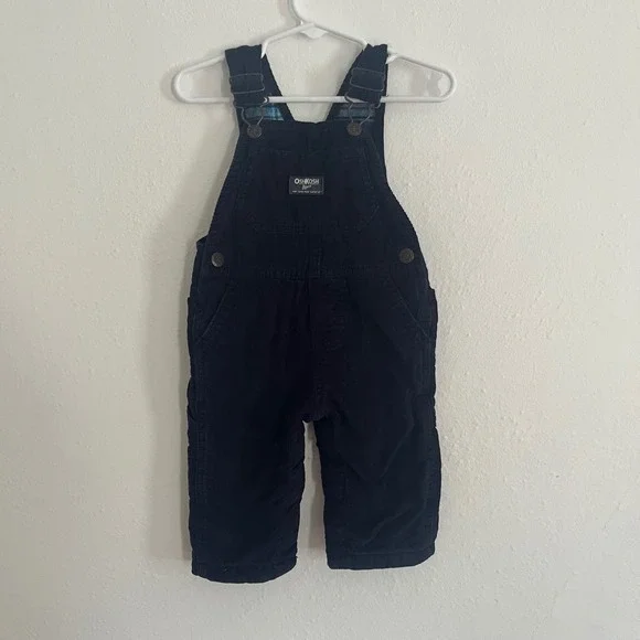 OshKosh B'gosh VestPak Navy Blue Corduroy Overalls Kids 6-9 Months