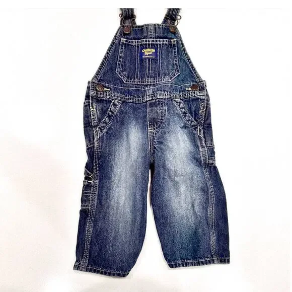 OshKosh B'Gosh Baby Blue Denim Jean Overalls sz 9 months