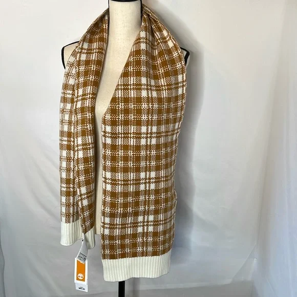 Timberland knit scarf cream and brown‎