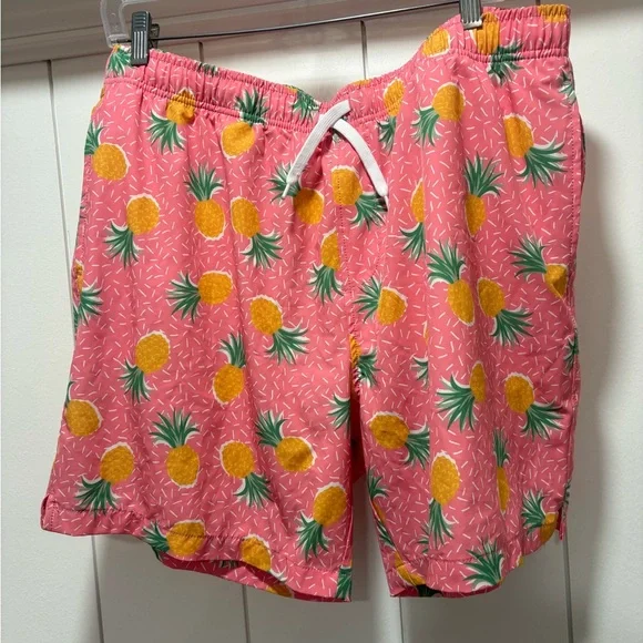 Bearbottom Swim Trunks Pineapple Print Pink 7
