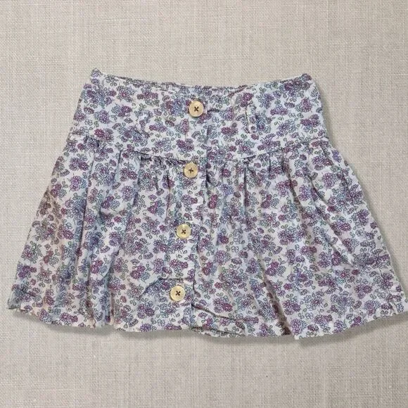 OshKosh B’gosh Girls Floral Button Front Skort Skirt Size 6X Cottagecore