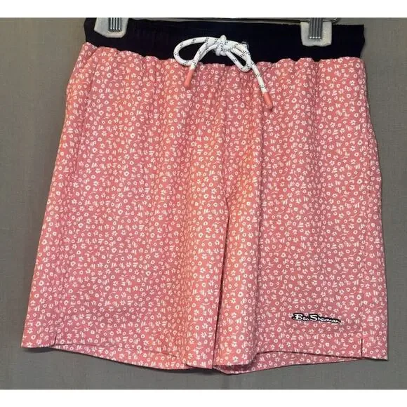 Ben Sherman Flowers floral board swim shorts red Blue mens size Small