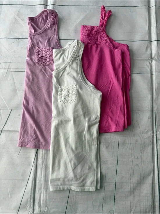 OshKosh B'gosh Hot Pink, Light Pink & White Girls' Tank Top Set