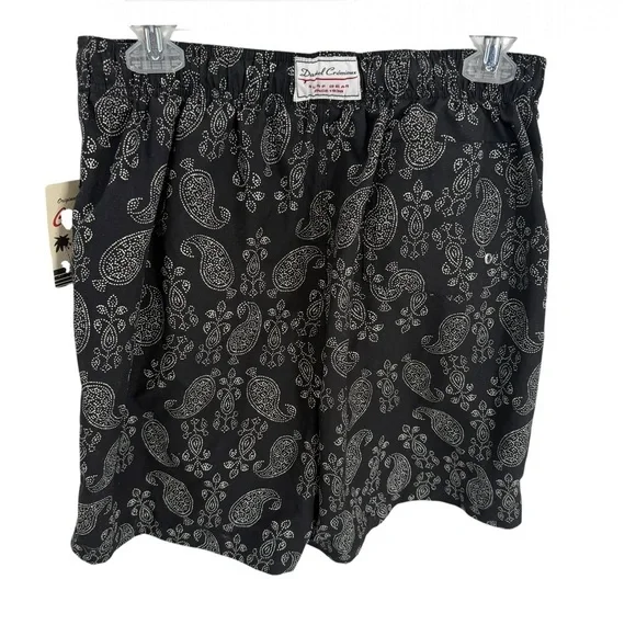 Daniel Cremieux Swim Trunks Men's Mesh Lined Size Medium Black paisley NWT