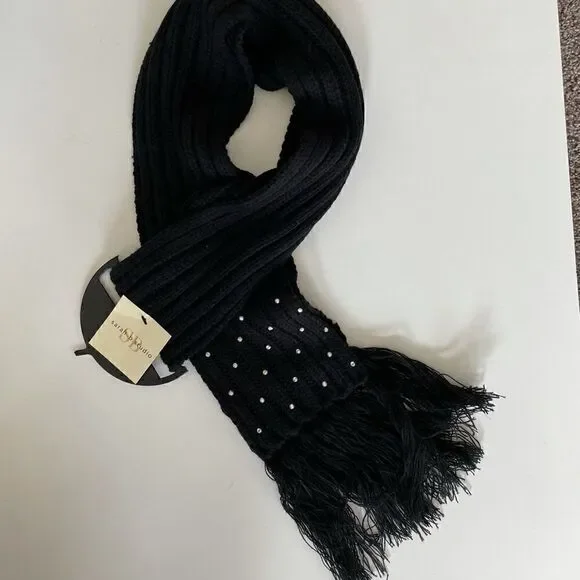 NWT Sarah B. Studio Black Scarf