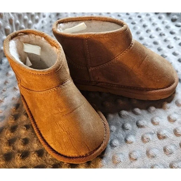 Baby‎ Gap Brown Suede Sherpa Lined Infant Toddler Boots Booties Size 7