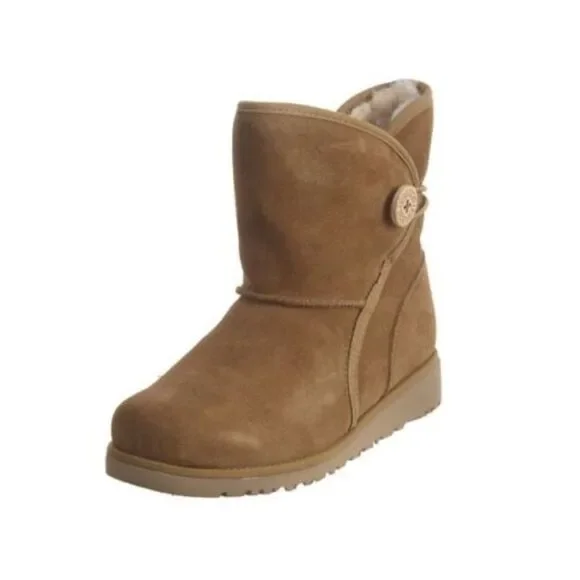 UGG Fabian 1016806K Little Kids Chestnut Sheepskin Mid Top Casual Boots UGG278