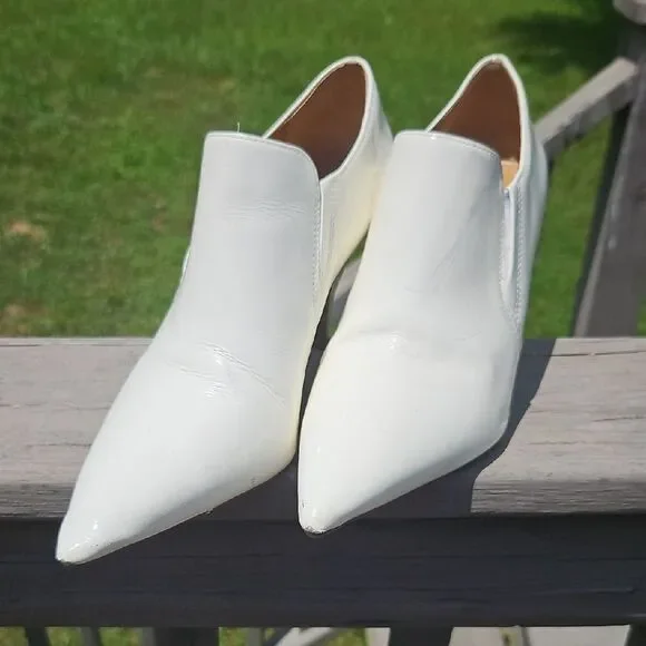 Tory Burch White Patent Leather Pointed Toe Heels – Size 8.5