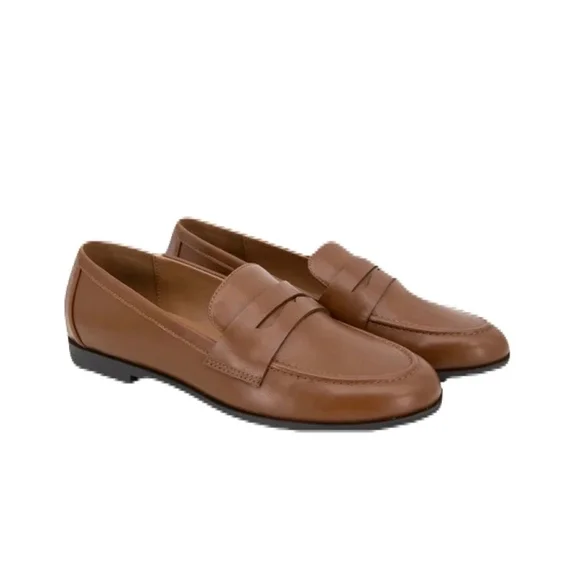 Kensie Ladies Penny Brown Leather Loafers