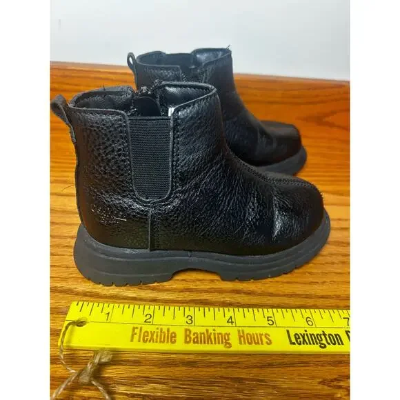 Oshkosh Toddler Size 10 Xandra Chelsea Boot Black Zipper Girl