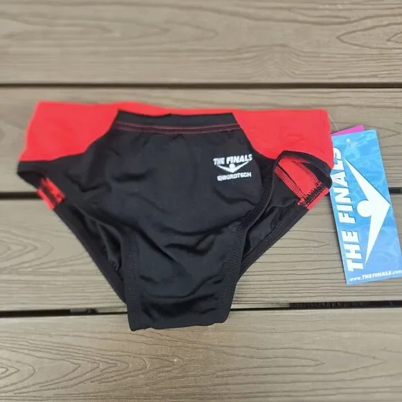 TYR The Finals Shark Red/black Splice Racer Briefs, Men Size 36, NEW