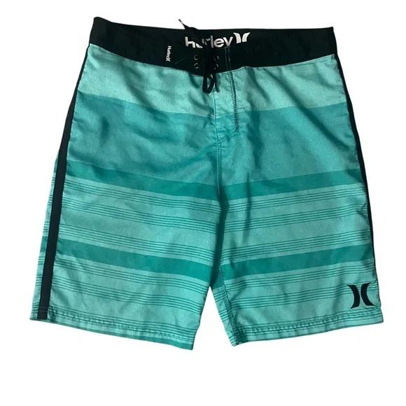 Hurley Men’s Teal Striped Board Shorts