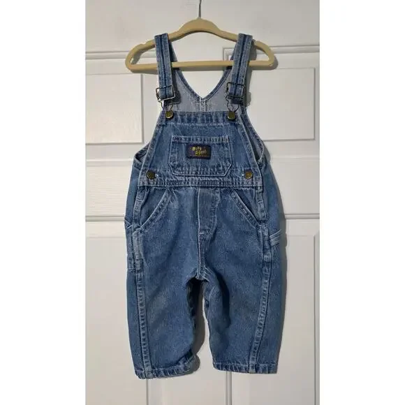 Oshkosh B'Gosh Denim‎ Jeans Bib Overalls Coveralls 12 mos Carpenter