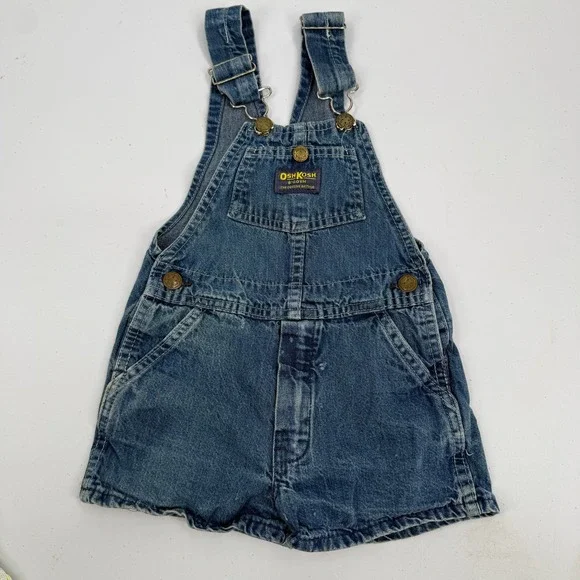 OshKosh B'gosh Overalls Kids 4T Blue Vintage Vestbak Denim Made in USA
