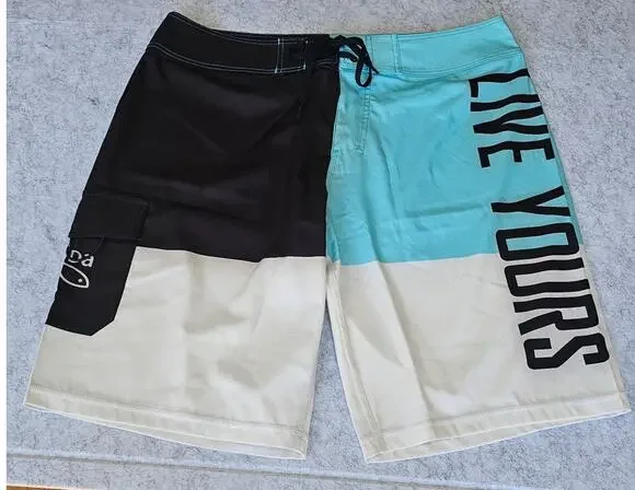 Vida Live Yours Colorblock Board Shorts Surf Swim Trunks Size 34