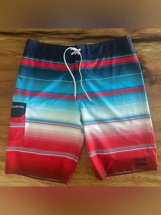 Billabong Men’s Platinum X Striped Boardshorts Swim Trunks | Size: Medium