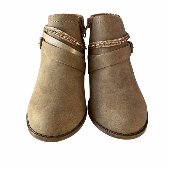Jellypop Lil Biddy Ankle Boots Girls Kids Cheetah Strap Winter Boho Western