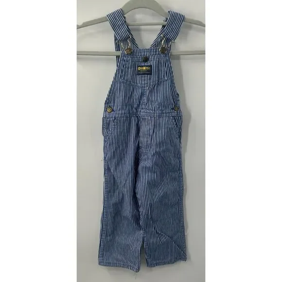 Vintage USA OshKosh B'gosh Overalls Vestbak 4T Bibs Pinstripe Railroad usa made