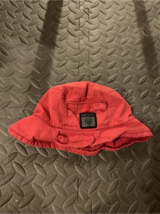 Vintage OshKosh Red Bucket Hat Boys Size 12 Months