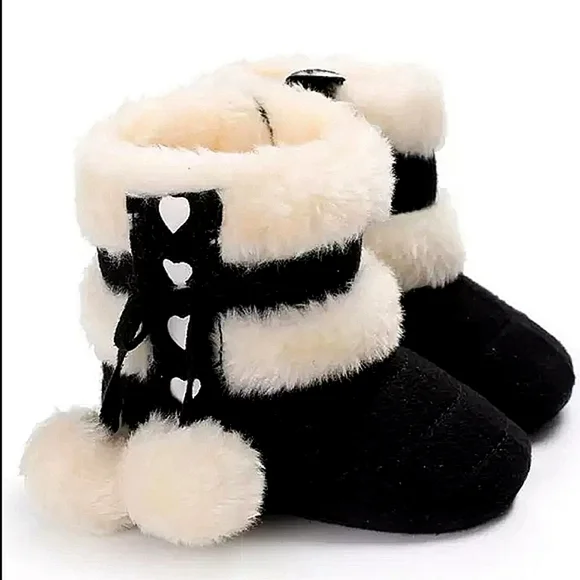 Indoor Cotton Soft Rubber Sole Infant Boot Size 13-18 Months