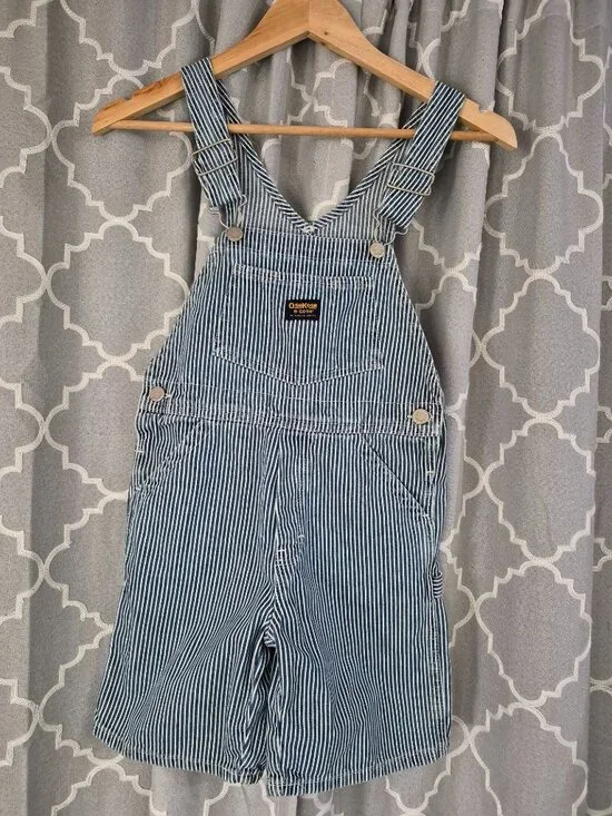 OshKosh B'Gosh 7 Vestback Strip Classic Cotton Retro Outdoor Casual Shortalls