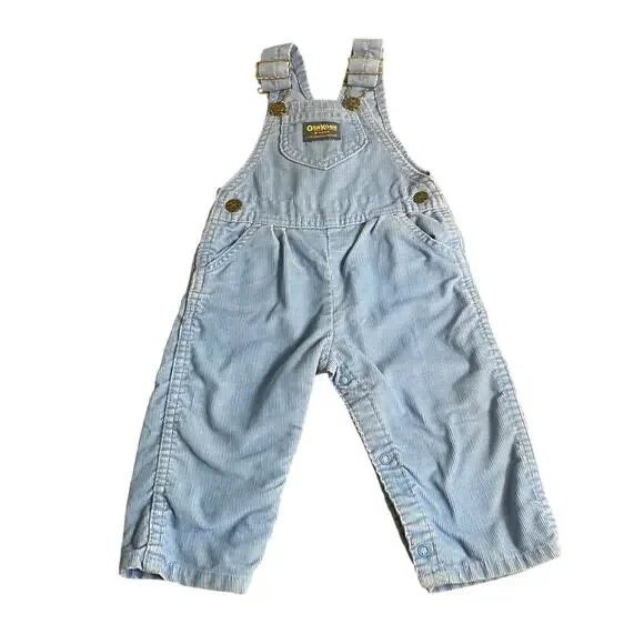 OshKosh B'gosh VTG‎ light blue corduroy adjustable overall pants SIZE 24M