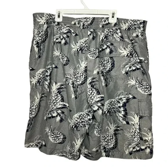 Tommy Bahama relaxed fit gray pineapple swim trunks size XL.