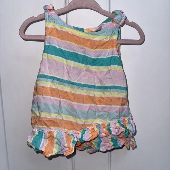 NWOT OshKosh B'gosh 2T Orange and Green Tank Top Blouse with Ruffle Detail