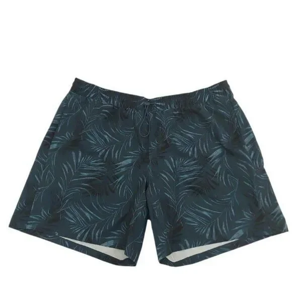All In Motion Board Shorts Mens XL Green Tropical Print Summer Beach Outdoor
