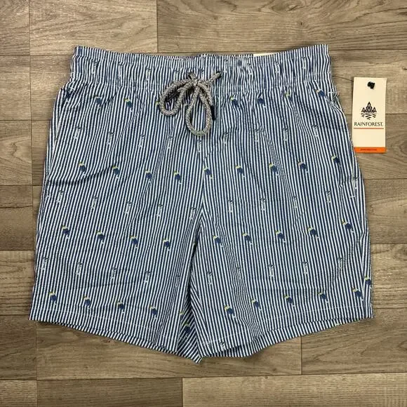 Rainforest Seersucker Swim Trunks Shorts 7