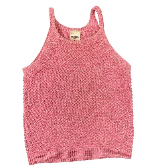 OshKosh B'Gosh Toddler Sweater‎ Tank Top Size 2T Pink Knit Metallic Shimmer
