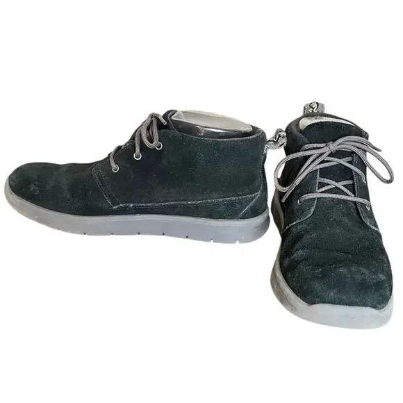 UGG 1098455K Black Suede Ankle Lace Up Boots Boy‎ Girl Unisex Size 5