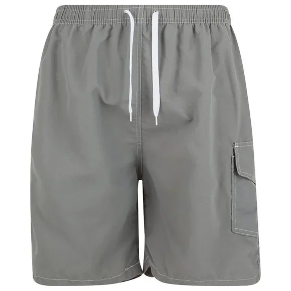 Men Swim Shorts, Swimming Trunks, 3 Pocket Cargo Swimwear, Olive