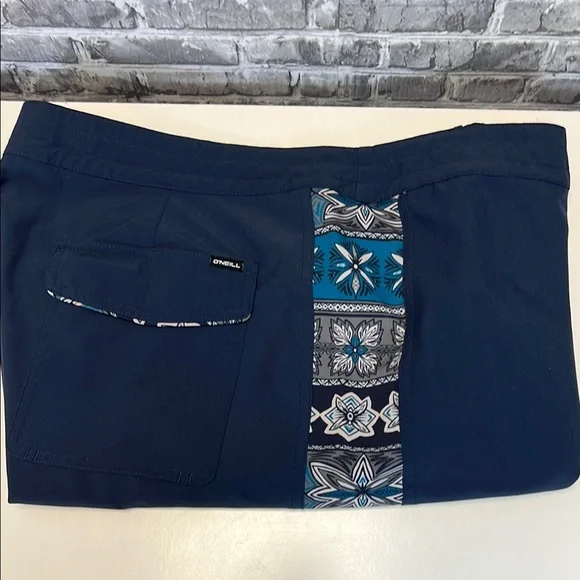 O'Neill Blue Board Shorts with Patterned‎ Stripe