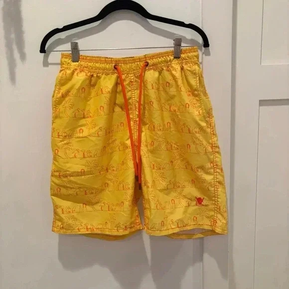 Beach Bros Vintage Mens Swimming Trunks Size M Tropical Vintage Pattern