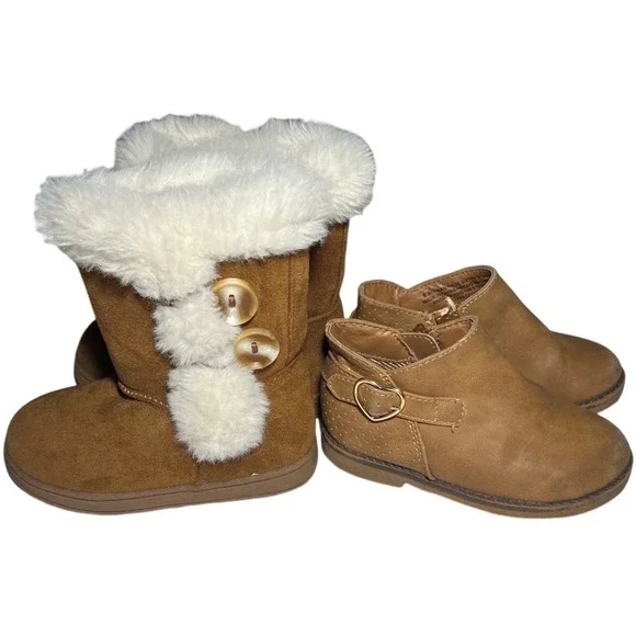 Jumping Beans Children's Place Toddler Girl Sz 6 7 Brown Boot Lot Short Tall Lot