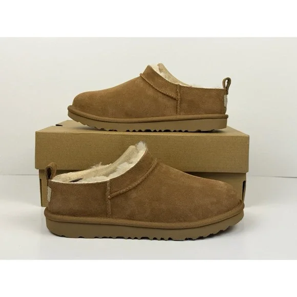 UGG Kids Classic Micro‎ Boots Size 2 Kids Chestnut K/1174410K Damage Box