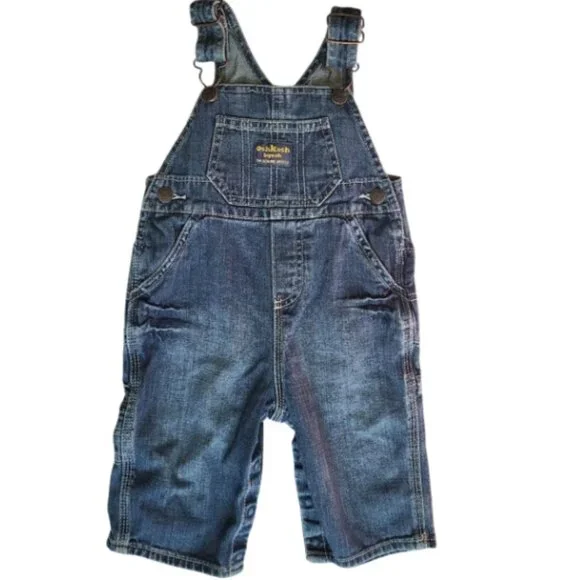 OSHKOSH B'GOSH Vestbak Blue Jean Bib Overalls - Infant Boy's 12 Months