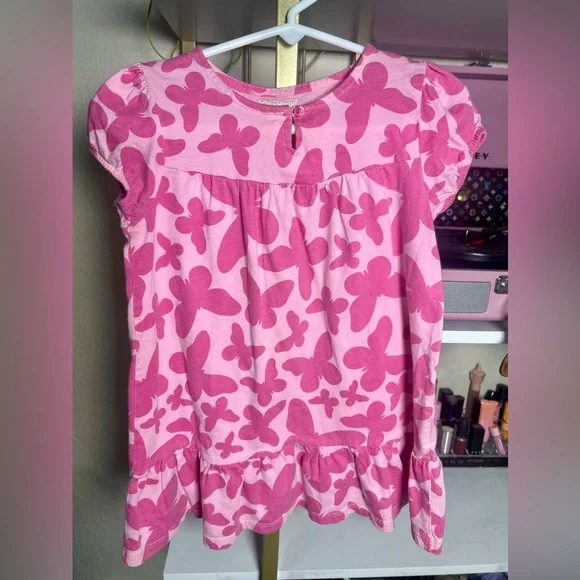 Oshkosh Pink Butterfly Tunic Top 5T