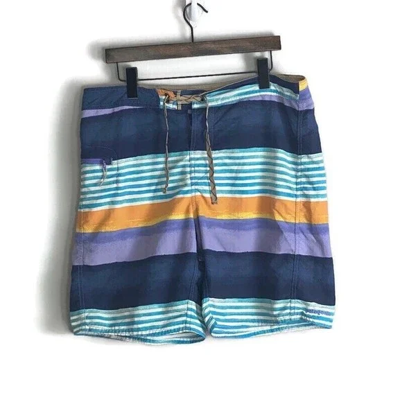 PATAGONIA Mens Blue Board Shorts Swim Trunks Size 36 Common Threads Outdoors