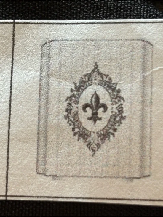 Decorative Fleur-de-Lis Shower Curtain with white hooks