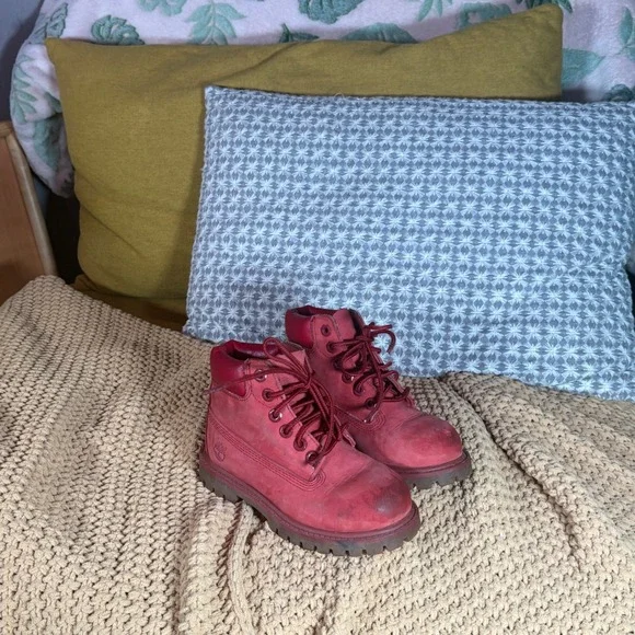 Timberland Red Nubuck Leather 6