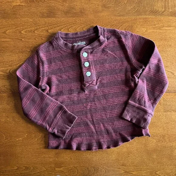 OshKosh crimson thermal henley shirt 3T
